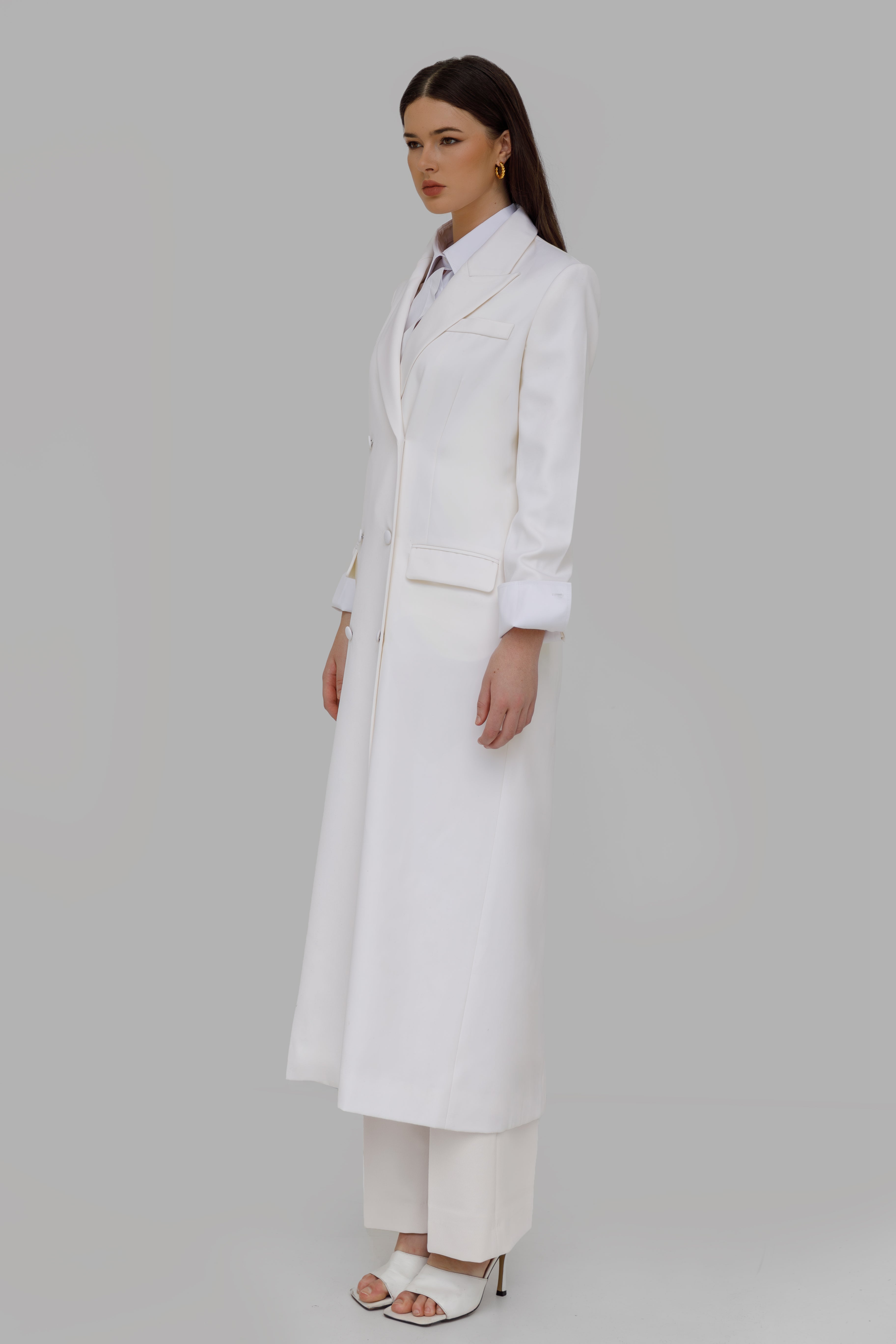 The Amelia Long Coat Ivory