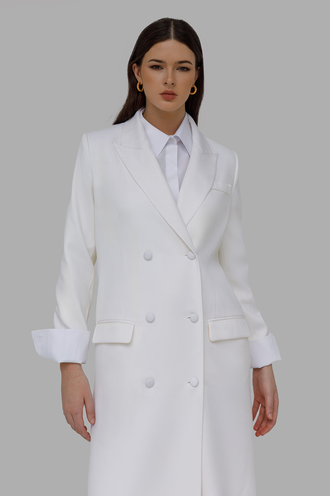 The Amelia Long Coat Ivory